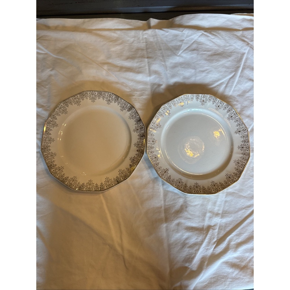 Royal China 22K Gold National Brotherhood Of‎ Operative Potters Dinner Plates